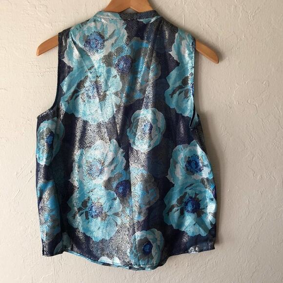 NWT J Crew ruffle front floral sleeveless top - Picture 5 of 7